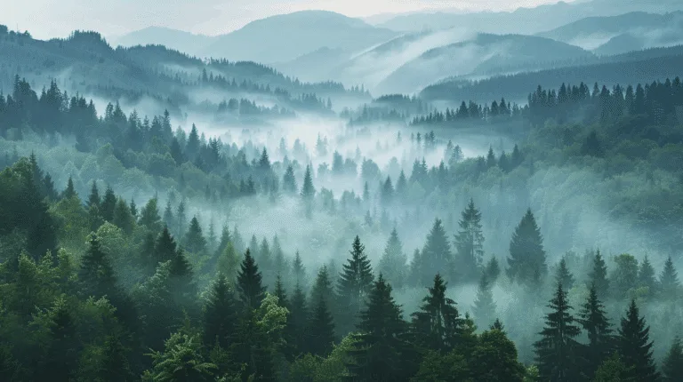 u6638452423 misty morning over pine forest valley serene atmo a901cbf6 0bae 430e a0aa 5025260cac52 0 PhotoPrint איך העצות של רבי נחמן מברסלב ישנו לך את החיים לטובה